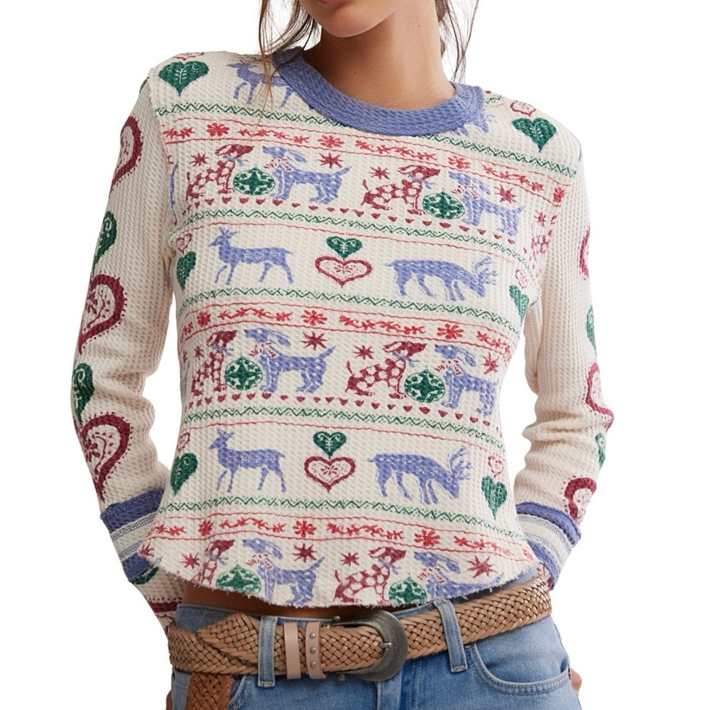 Free People We The Free Multicolor Patterned Sweater